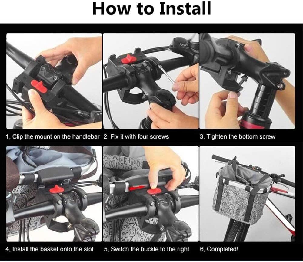 自転車のバスケット、自転車のハンドルバー バッグ、取り外し可能な